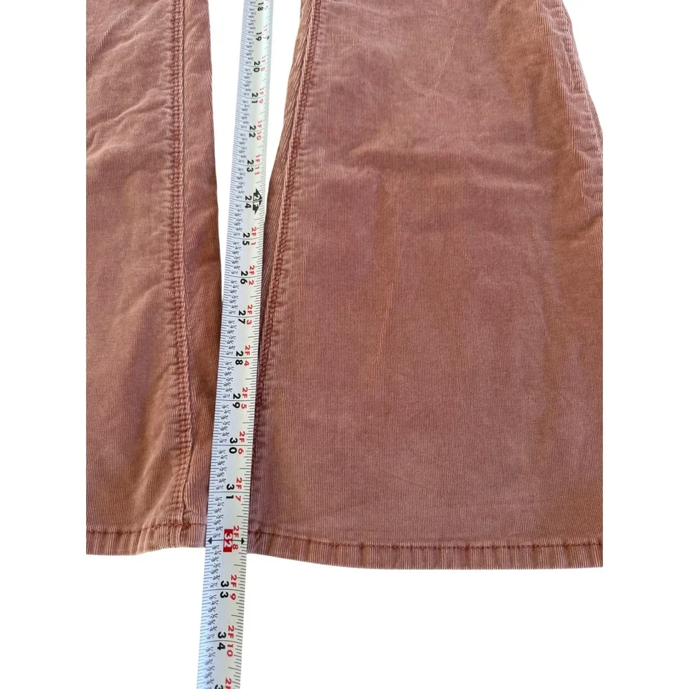 Free People Pull On Corduroy Flare Pants 25 Pink Rose Y2K Boho Bell Bottom